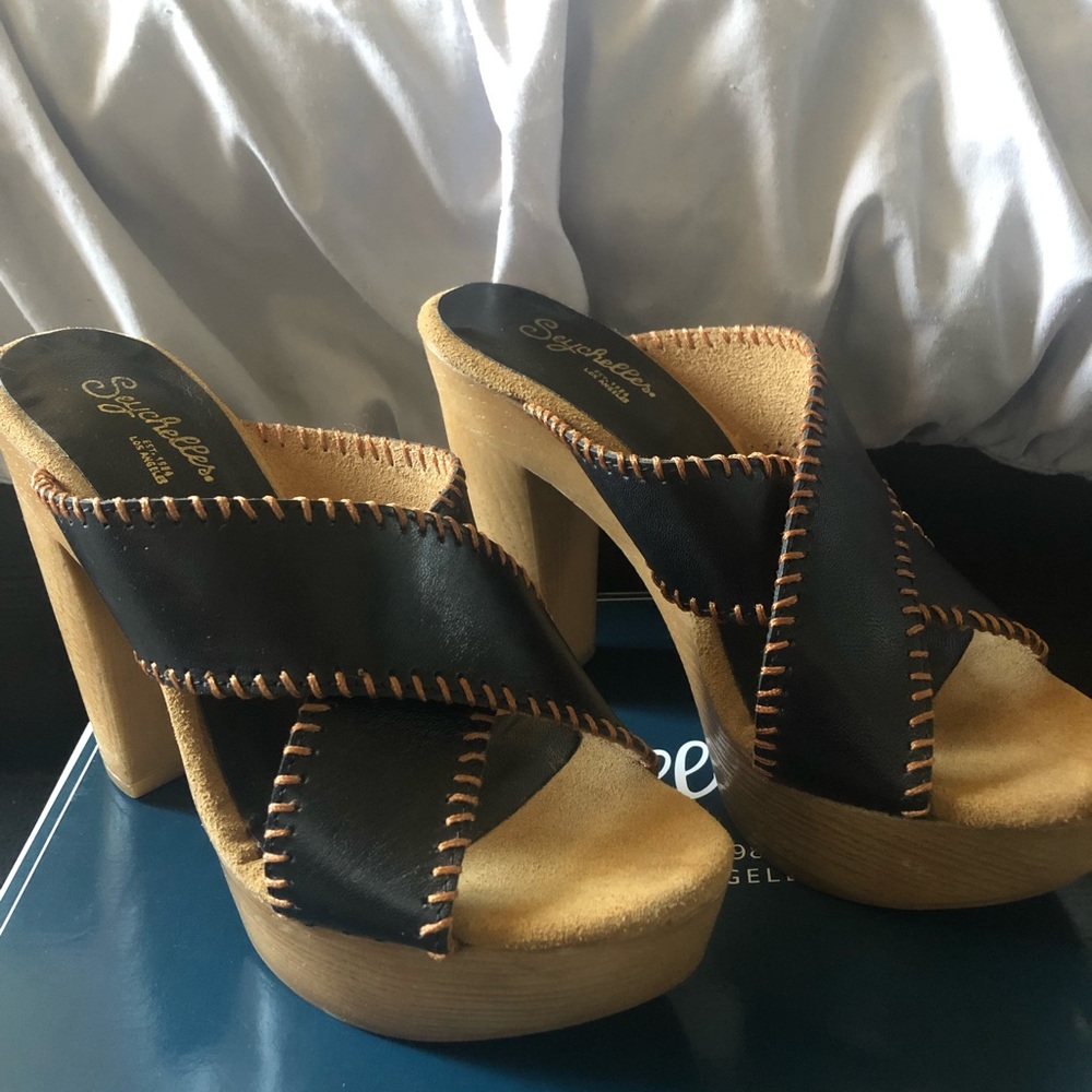 Wooden heels shoes